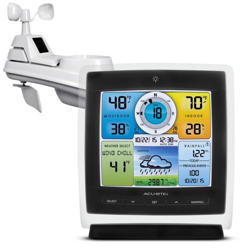 AcuRite IrisA (5-in-1) Indoor/Outdoor Wireless Weather Station for Indoor and Outdoor Temperature and Humidity, Wind Speed/Direction, Rainfall, with Built-In Barometer and Digital Display (01528MCB)