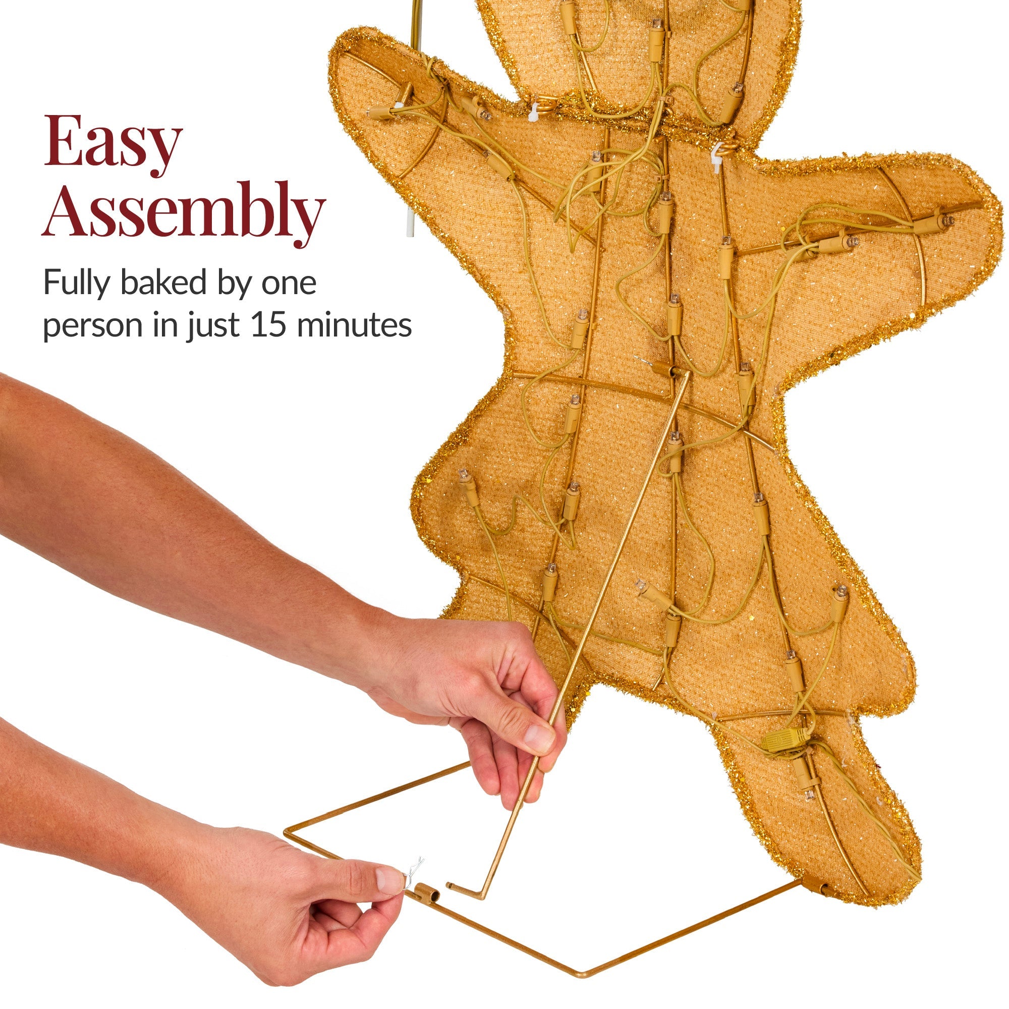 4pc Gingerbread Man Family 4ft Pre-lit Christmas Yard Decor