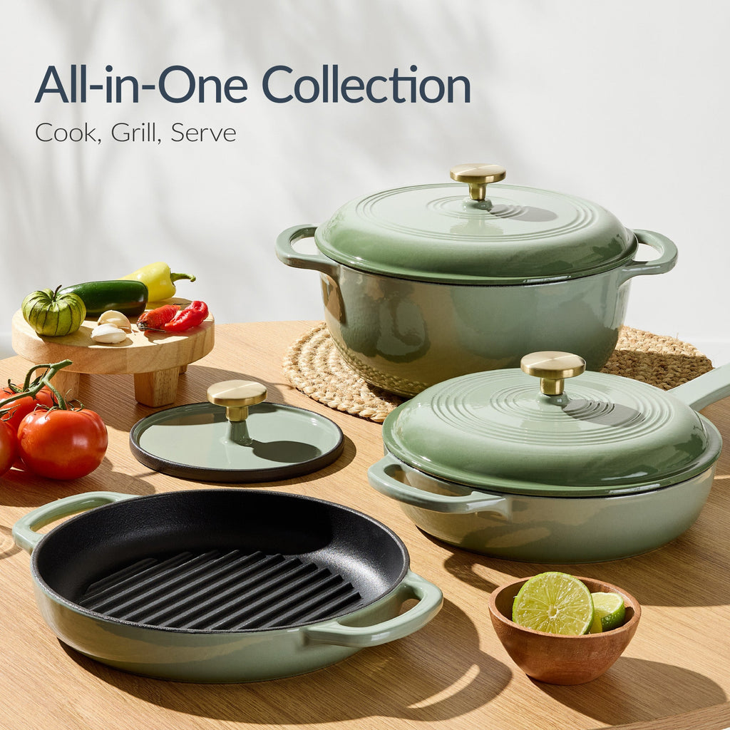 6-Piece Enameled Cast Iron Cookware Set