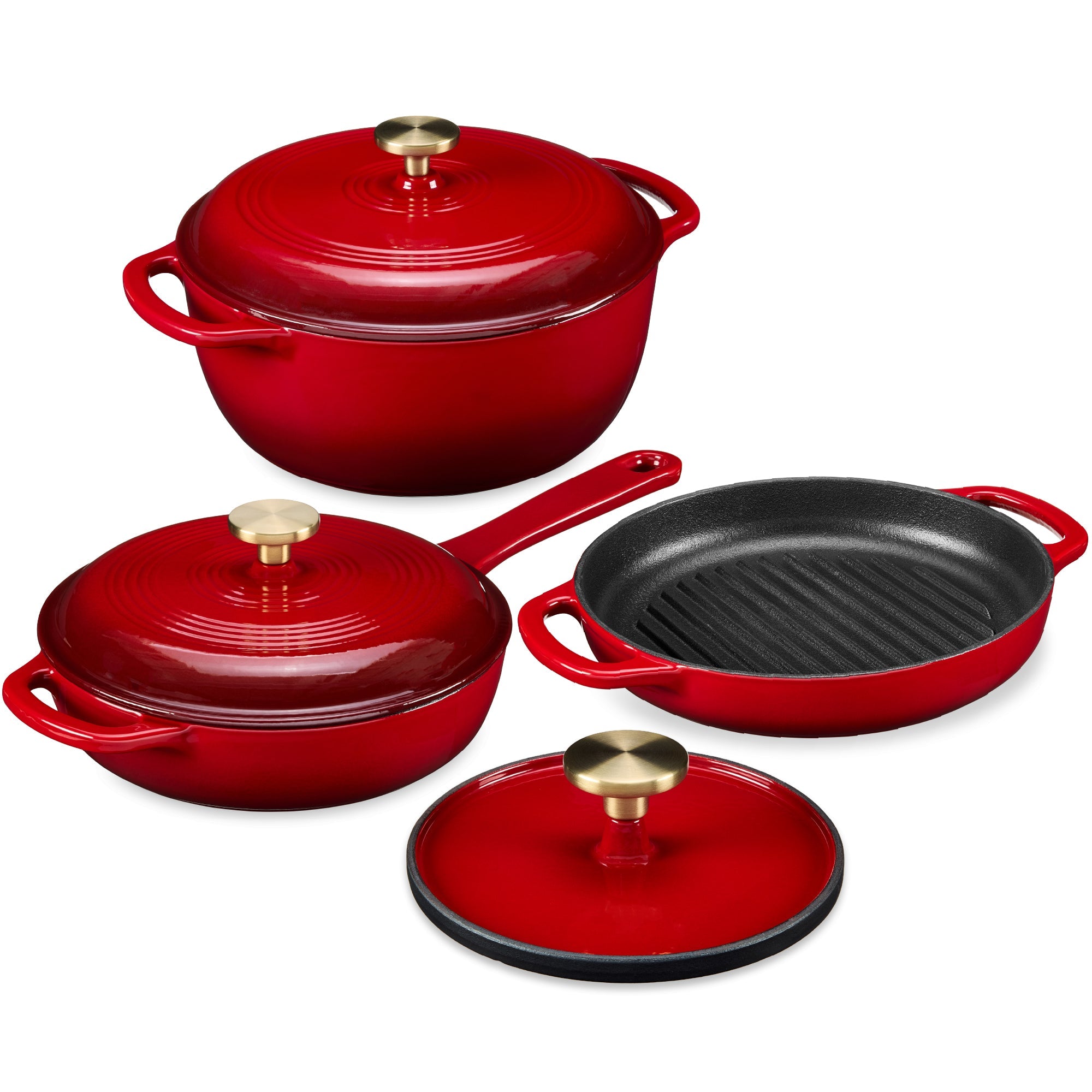 6-Piece Enameled Cast Iron Cookware Set