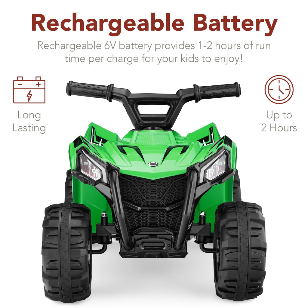 6V Kids Ride-On 4-Wheeler Quad ATV Car w/ 1.8mph Max Speed, Treaded Tires