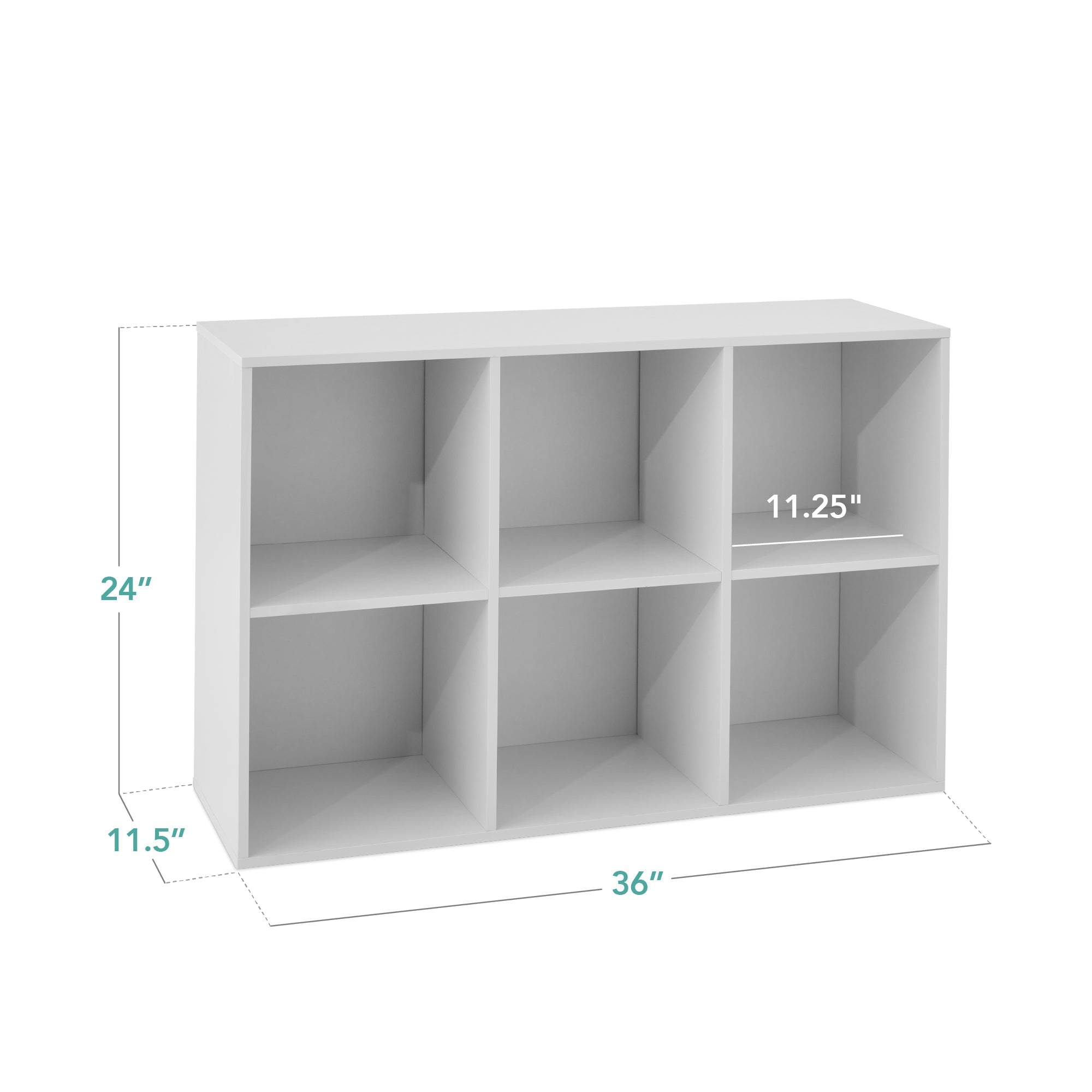 6-Cube Bookshelf, 11in Storage Display w/ Removable Panels, Customizable