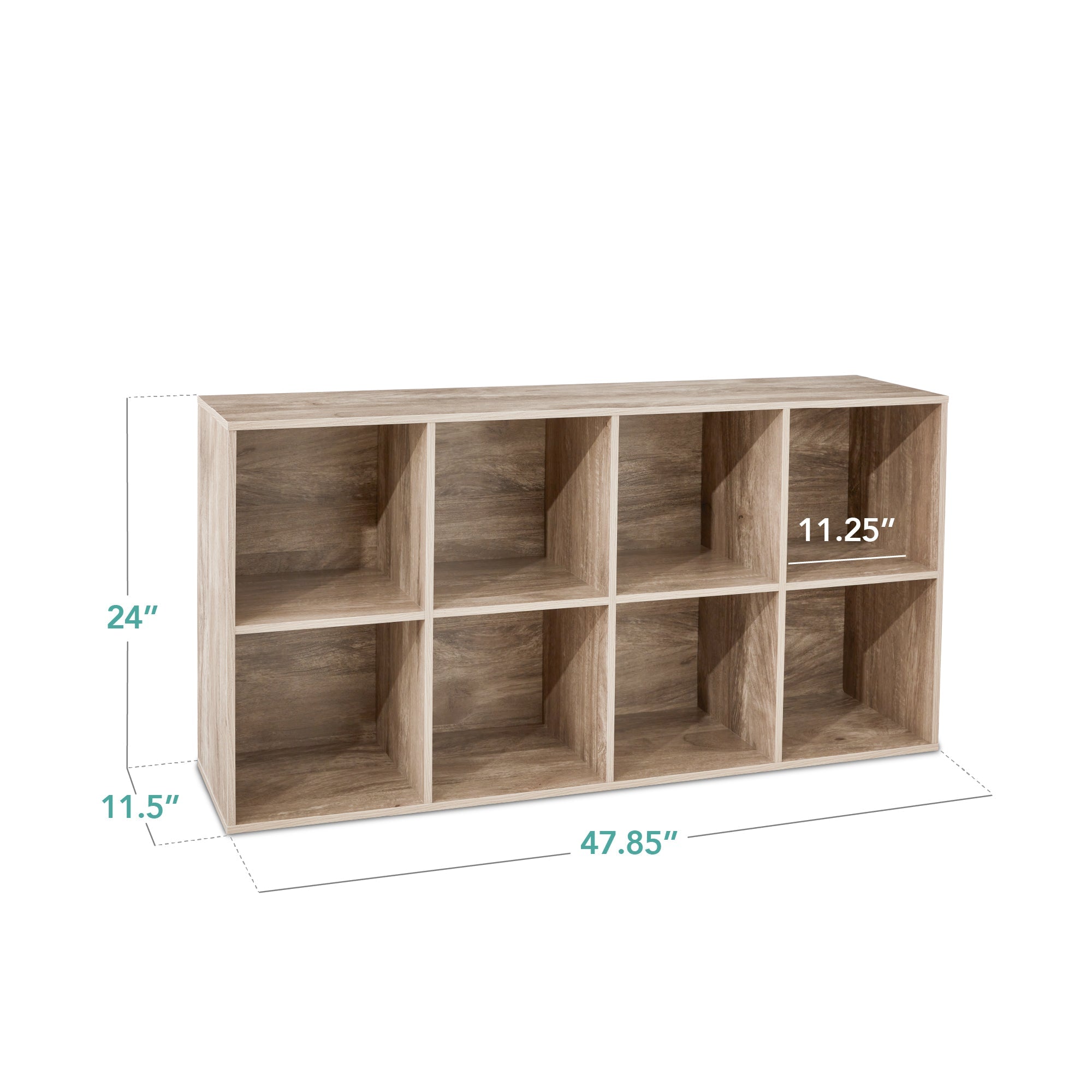 8-Cube Bookshelf, 11in Storage Display w/ Removable Panels, Customizable