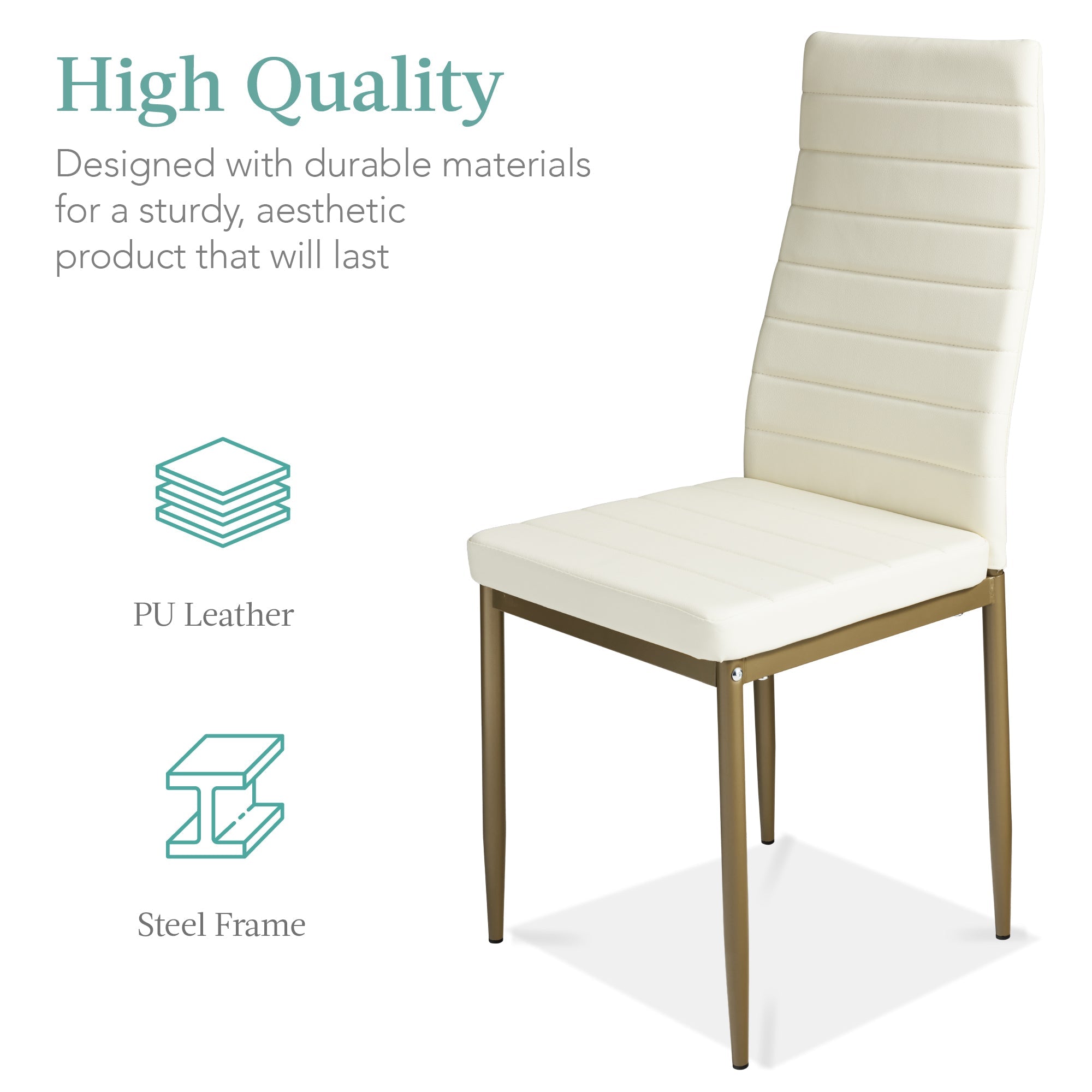 5-Piece Dining Table Set w/ Glass Top, Leather Chairs