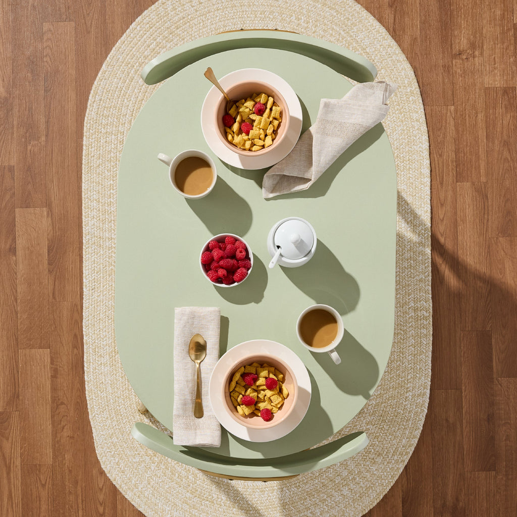 3-Piece Oval Dining Table Set, Small Kitchen Set w/ 2 Chairs