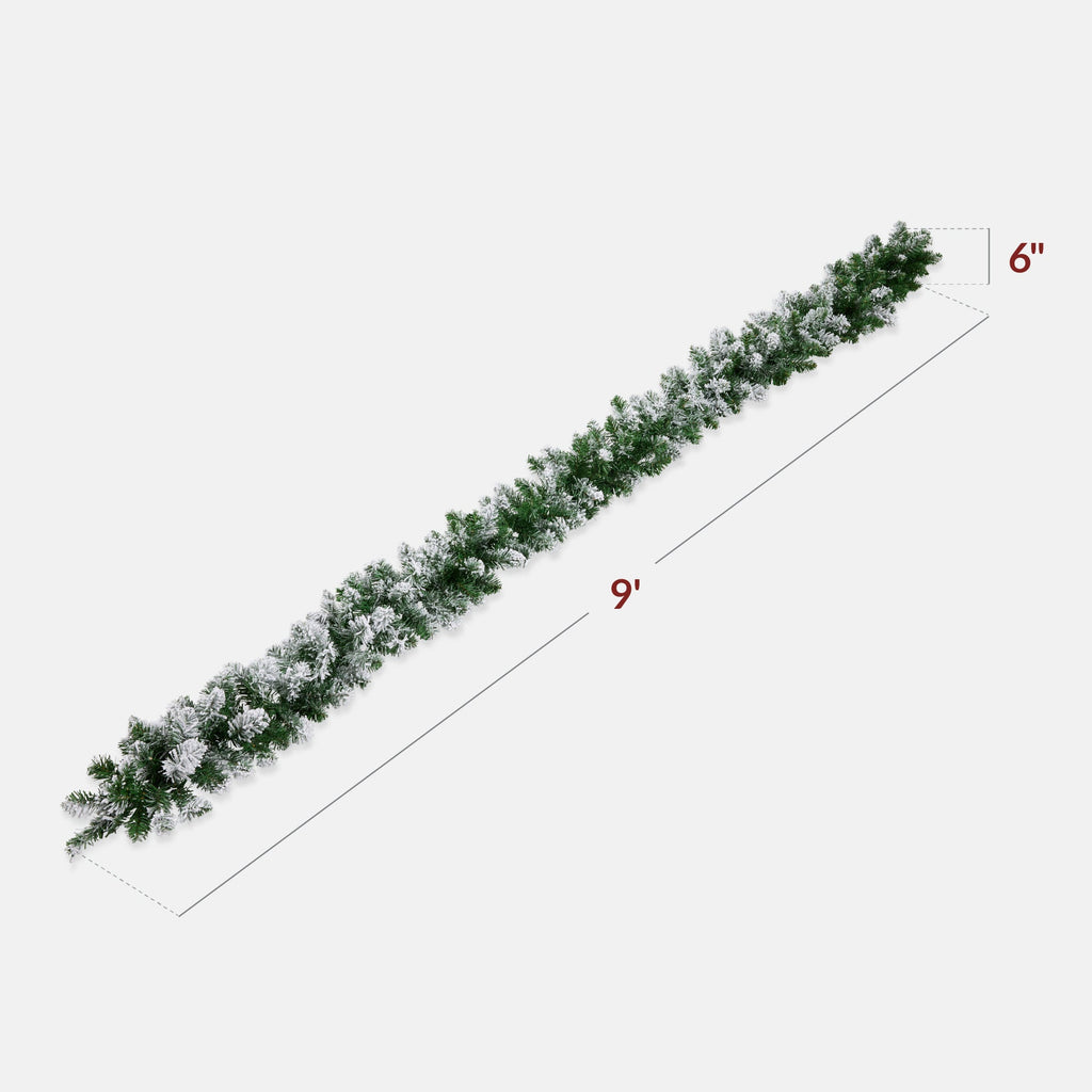 9Ft Pre-Lit Christmas Garland W/ 2-In-1 Led Lights