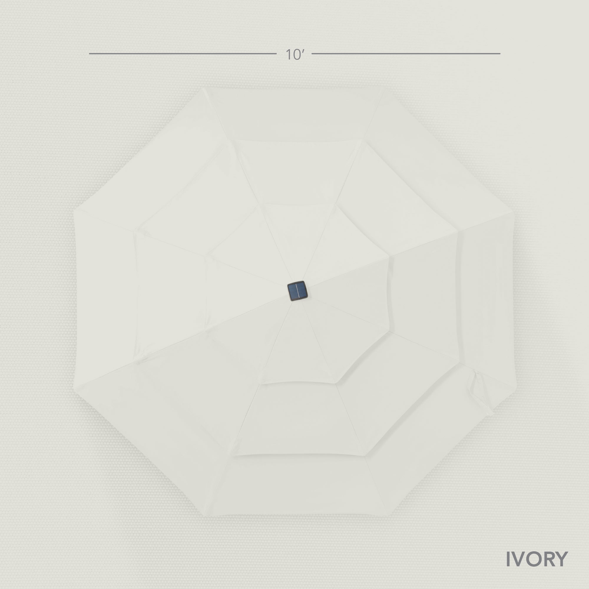 3-Tier Woodgrain Pattern Solar Patio Umbrella, Tilt Adjustment - 10ft