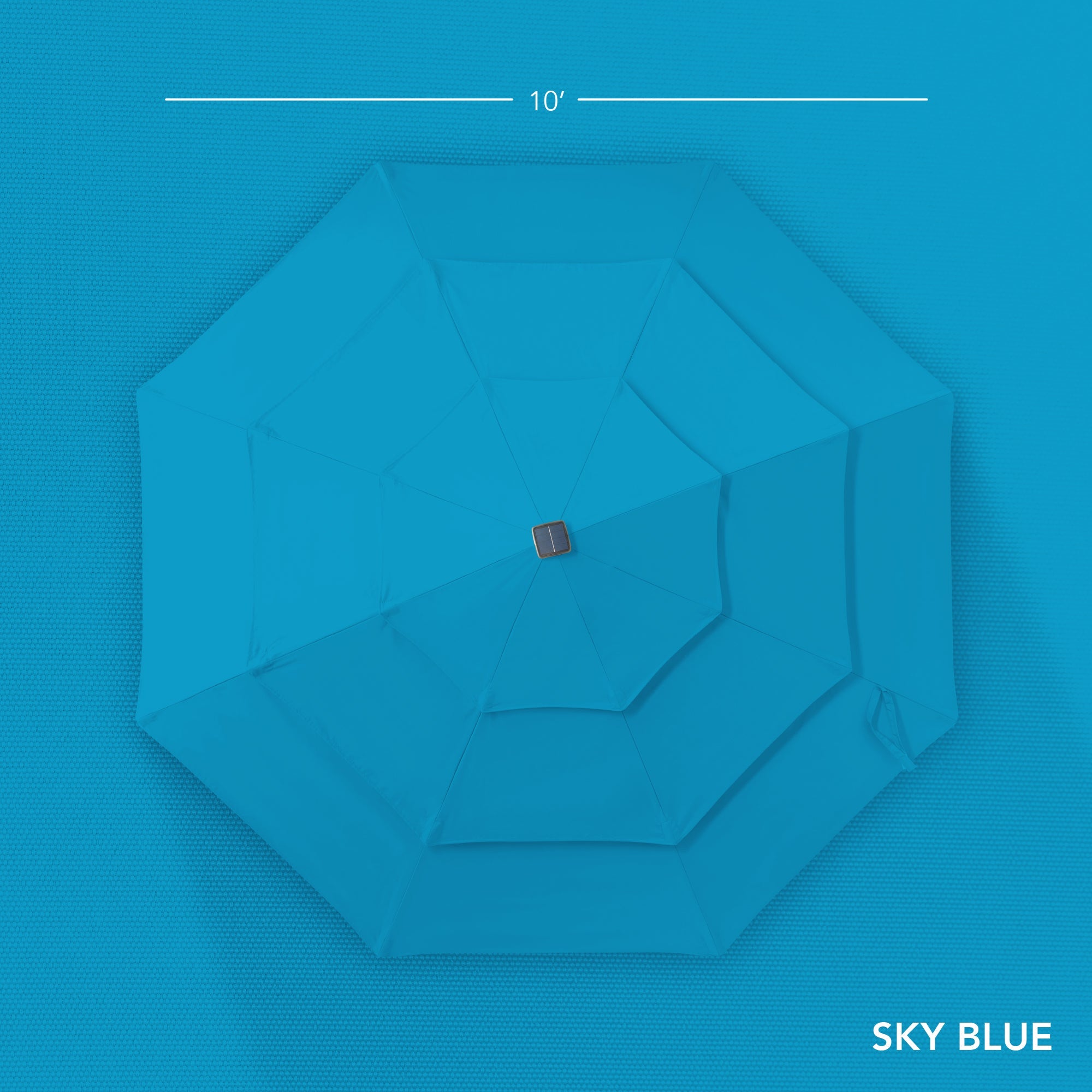 3-Tier Woodgrain Pattern Solar Patio Umbrella, Tilt Adjustment - 10ft