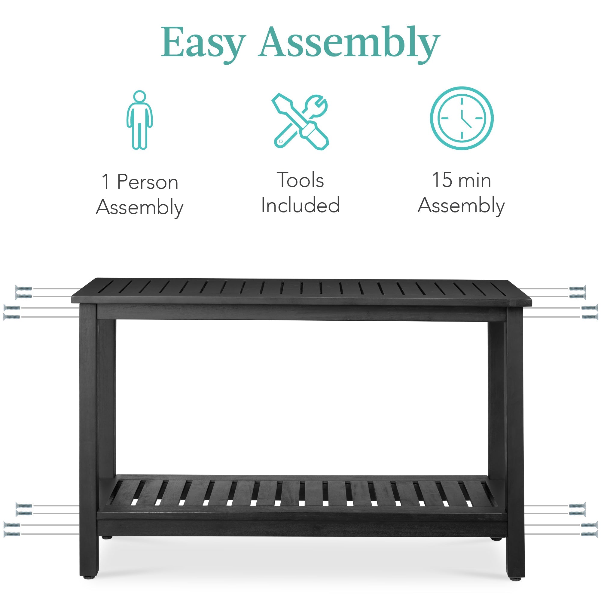 2-Shelf Wooden Console Table Storage Organizer w/ Natural Finish - 48in