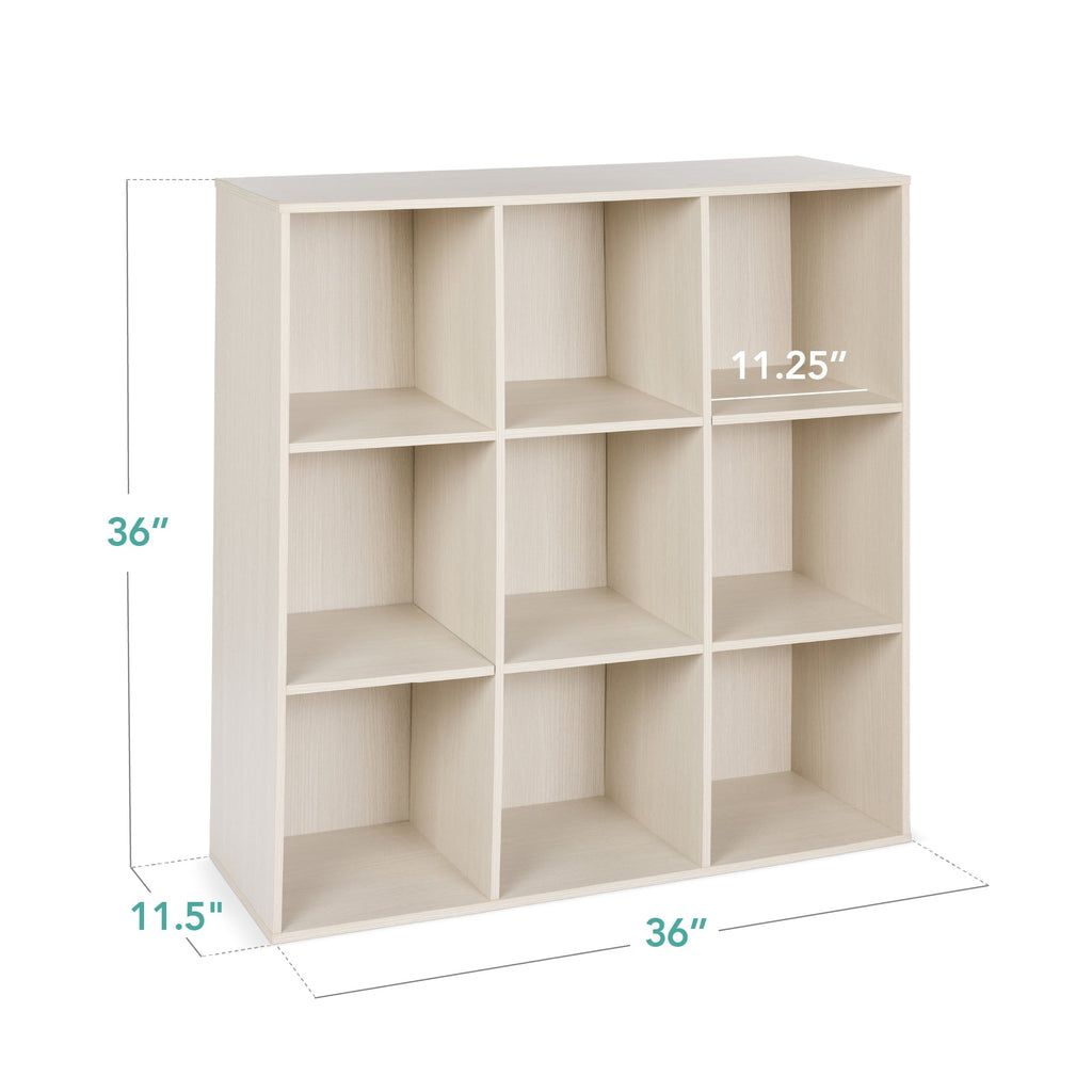 9-Cube Bookshelf Storage Display w/ 3 Removable Panels, Customizable Design