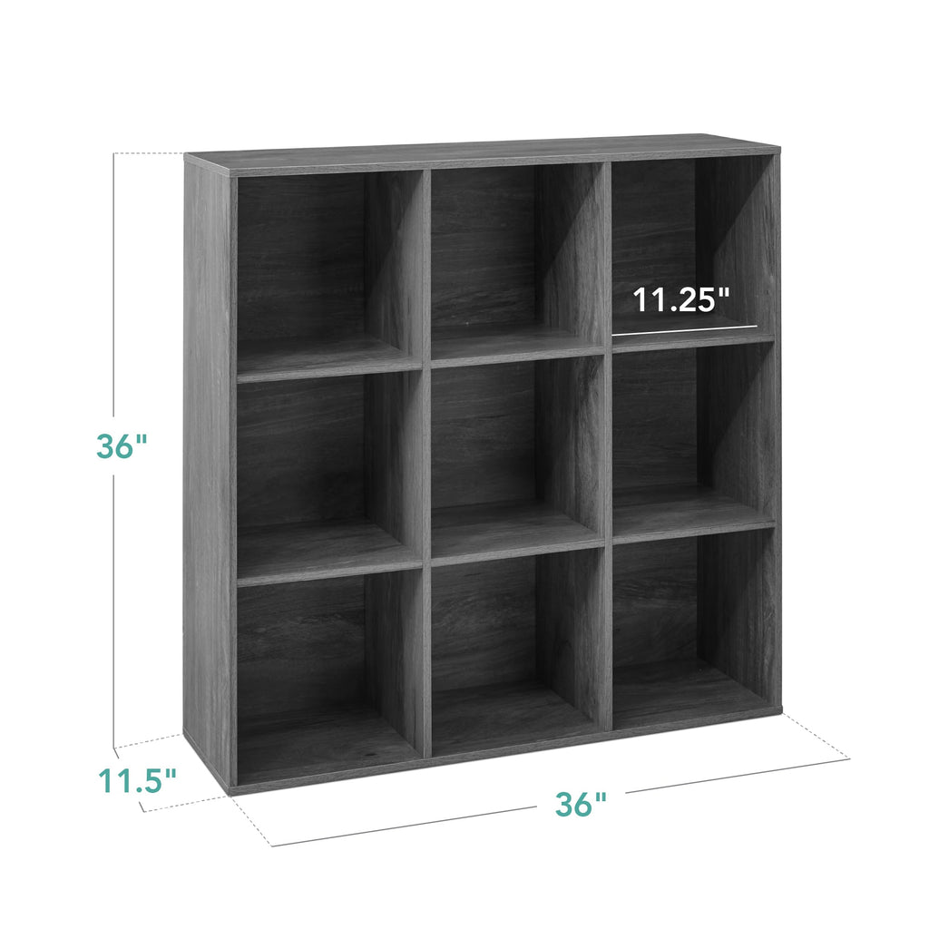 9-Cube Bookshelf Storage Display w/ 3 Removable Panels, Customizable Design