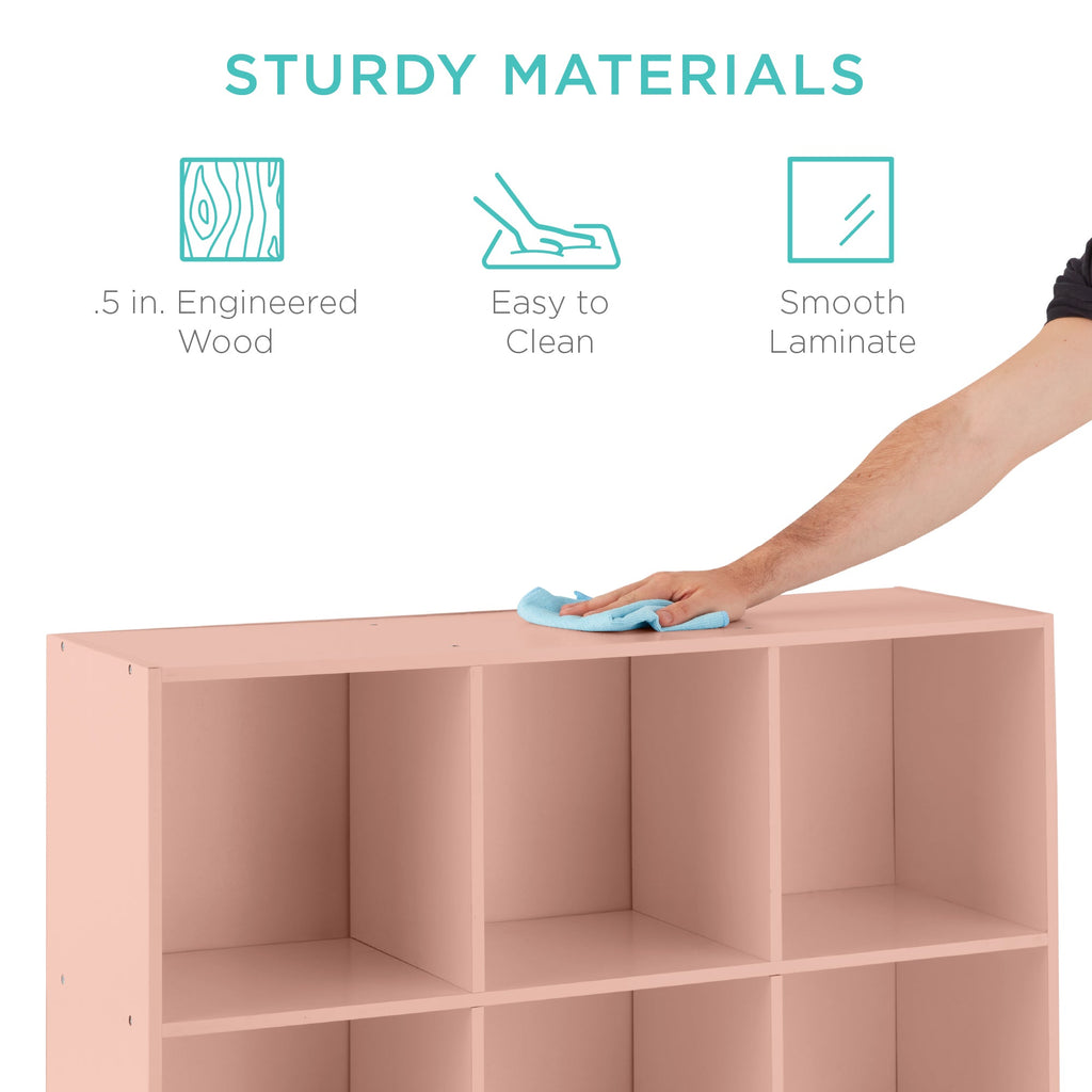 9-Cube Bookshelf Storage Display w/ 3 Removable Panels, Customizable Design