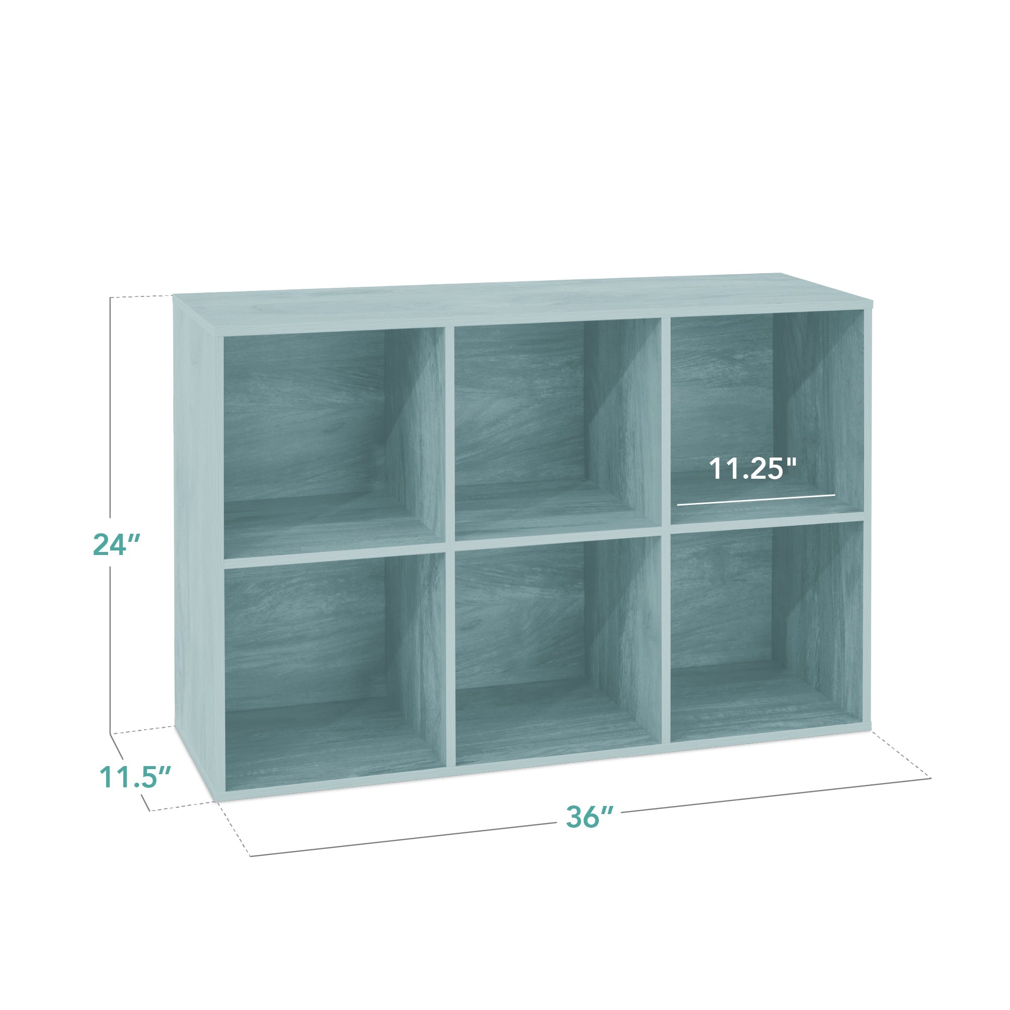 6-Cube Bookshelf, 11in Storage Display w/ Removable Panels, Customizable