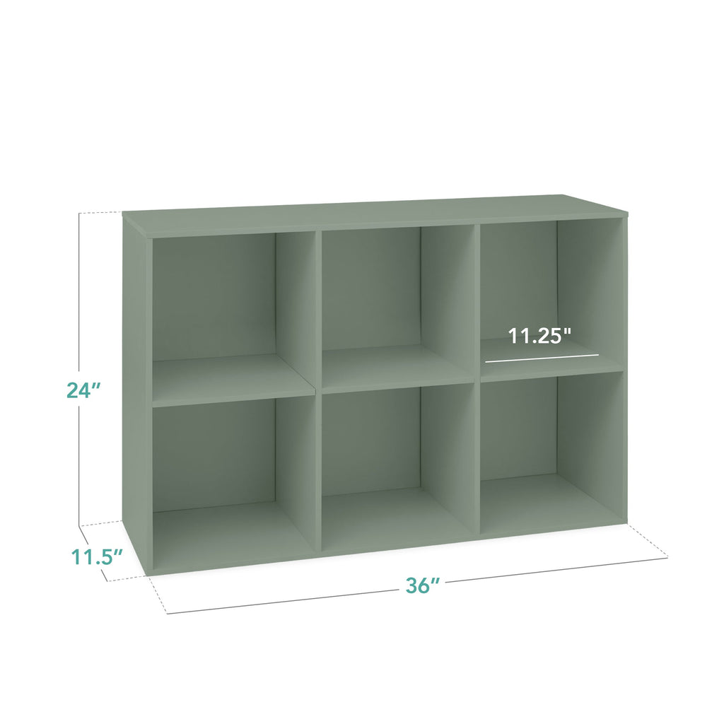 6-Cube Bookshelf, 11in Storage Display w/ Removable Panels, Customizable