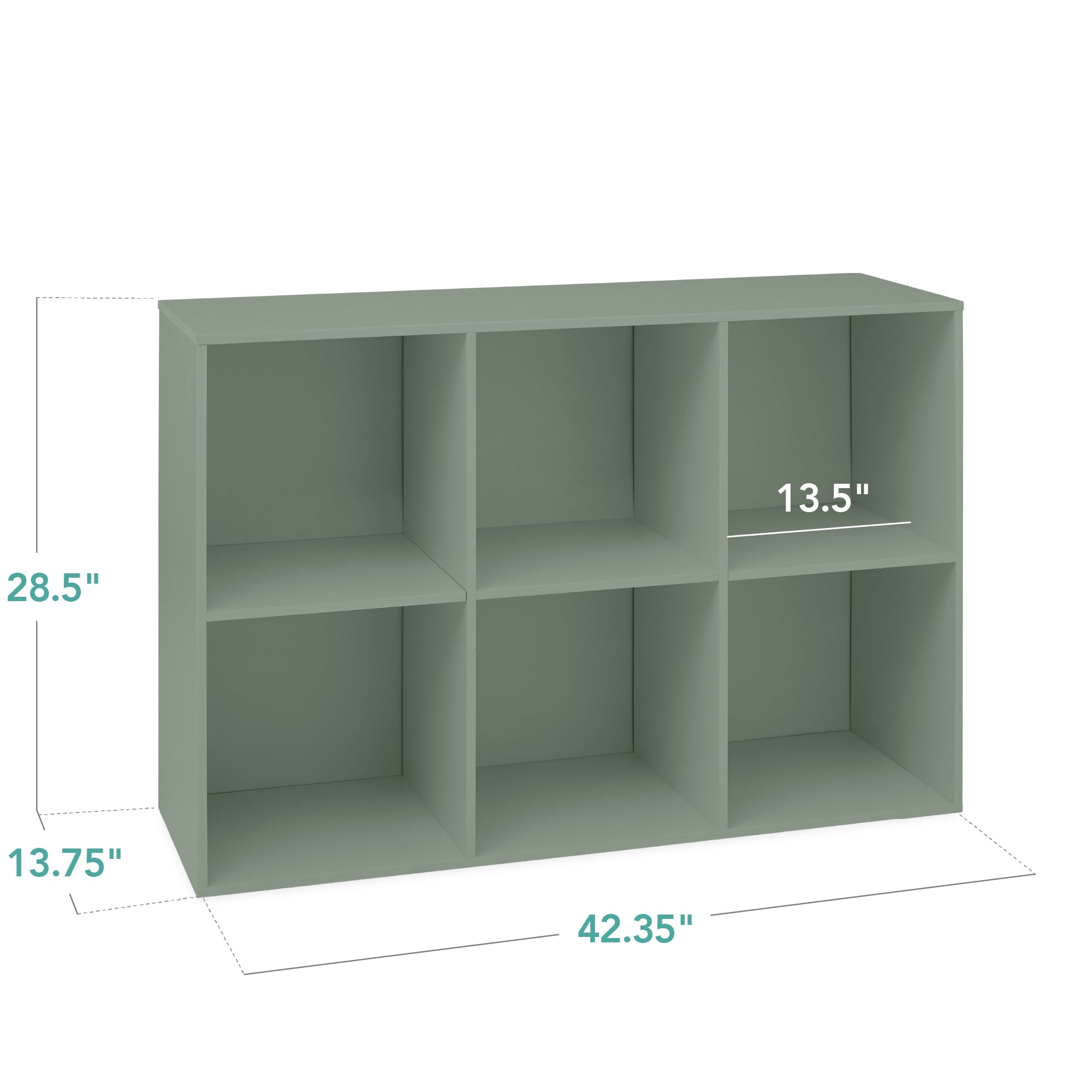 6-Cube Bookshelf, 13.5in Storage Display w/ Removable Panels, Customizable