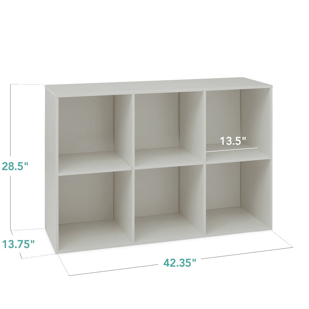 6-Cube Bookshelf, 13.5in Storage Display w/ Removable Panels, Customizable