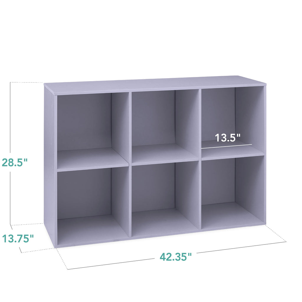 6-Cube Bookshelf, 13.5in Storage Display w/ Removable Panels, Customizable