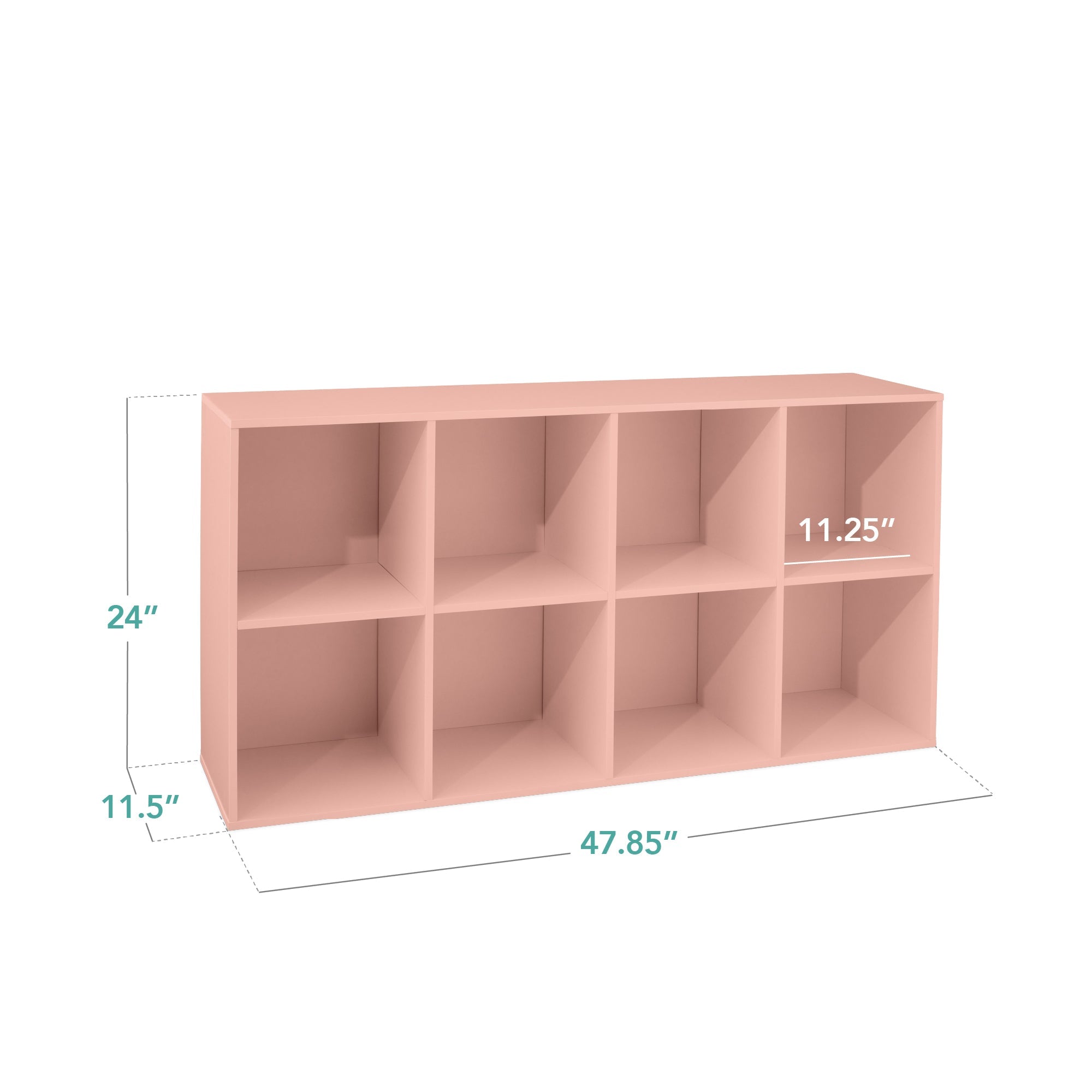 8-Cube Bookshelf, 11in Storage Display w/ Removable Panels, Customizable