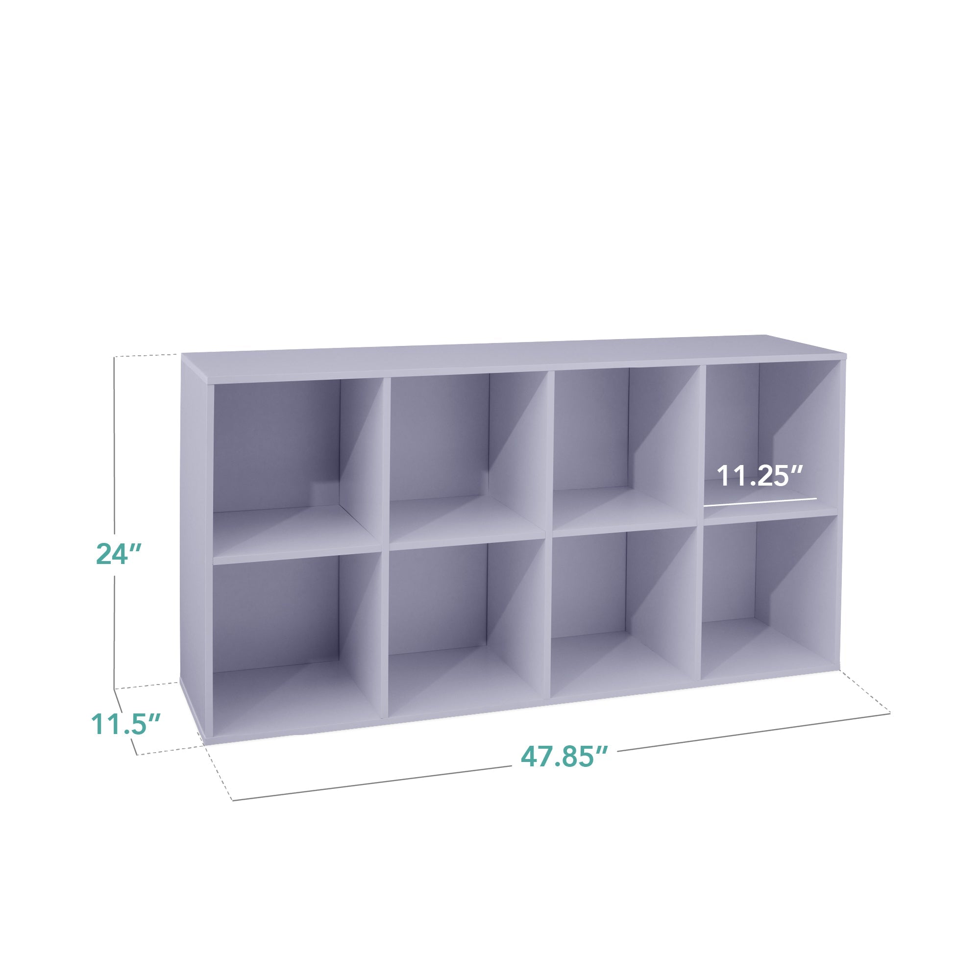 8-Cube Bookshelf, 11in Storage Display w/ Removable Panels, Customizable