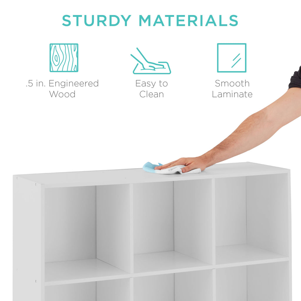 9-Cube Bookshelf, 13.5in Storage Display w/ Removable Panels, Customizable