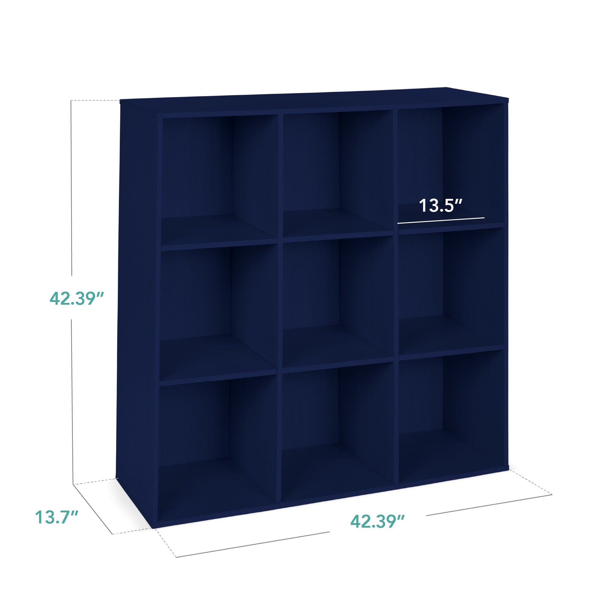 9-Cube Bookshelf, 13.5in Storage Display w/ Removable Panels, Customizable