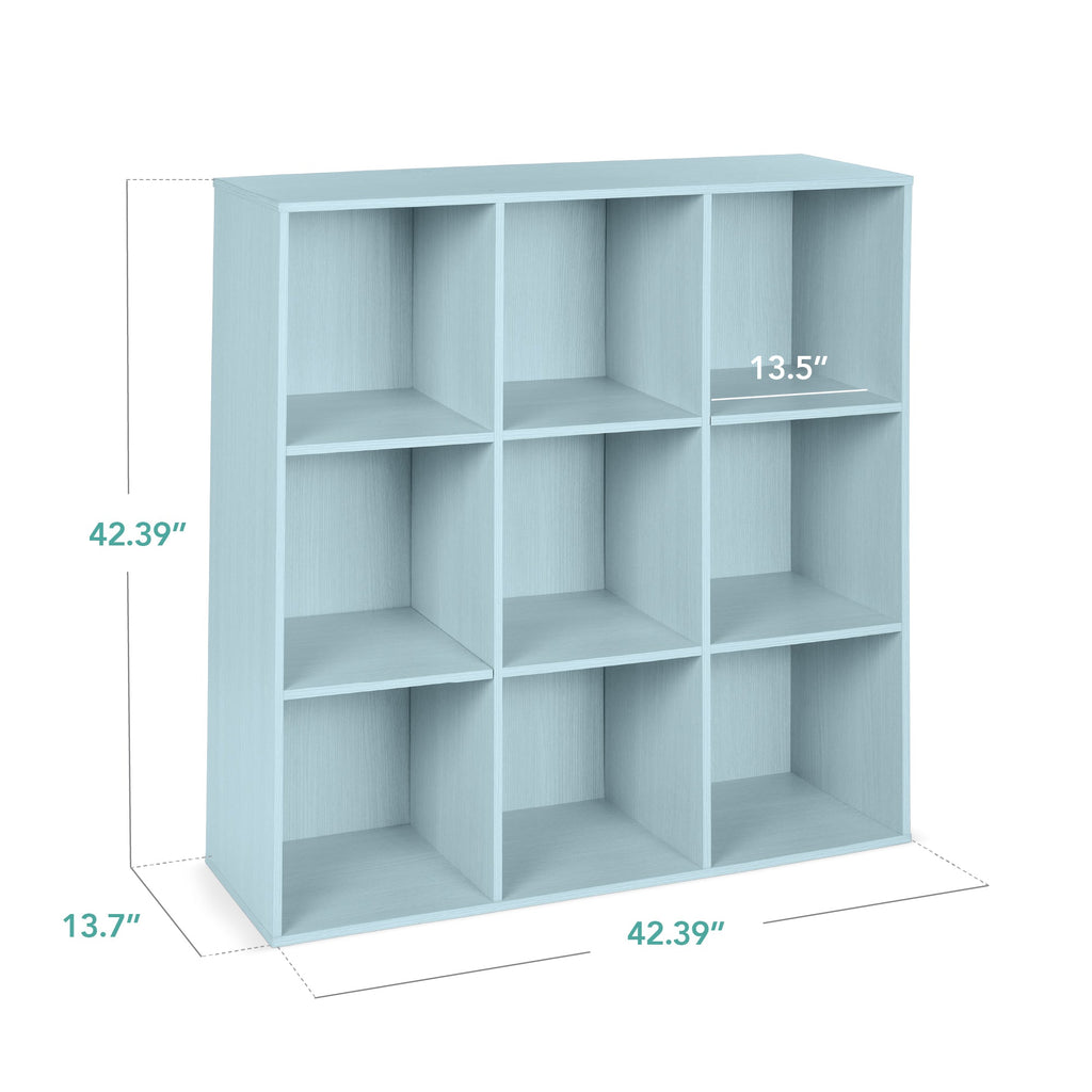 9-Cube Bookshelf, 13.5in Storage Display w/ Removable Panels, Customizable