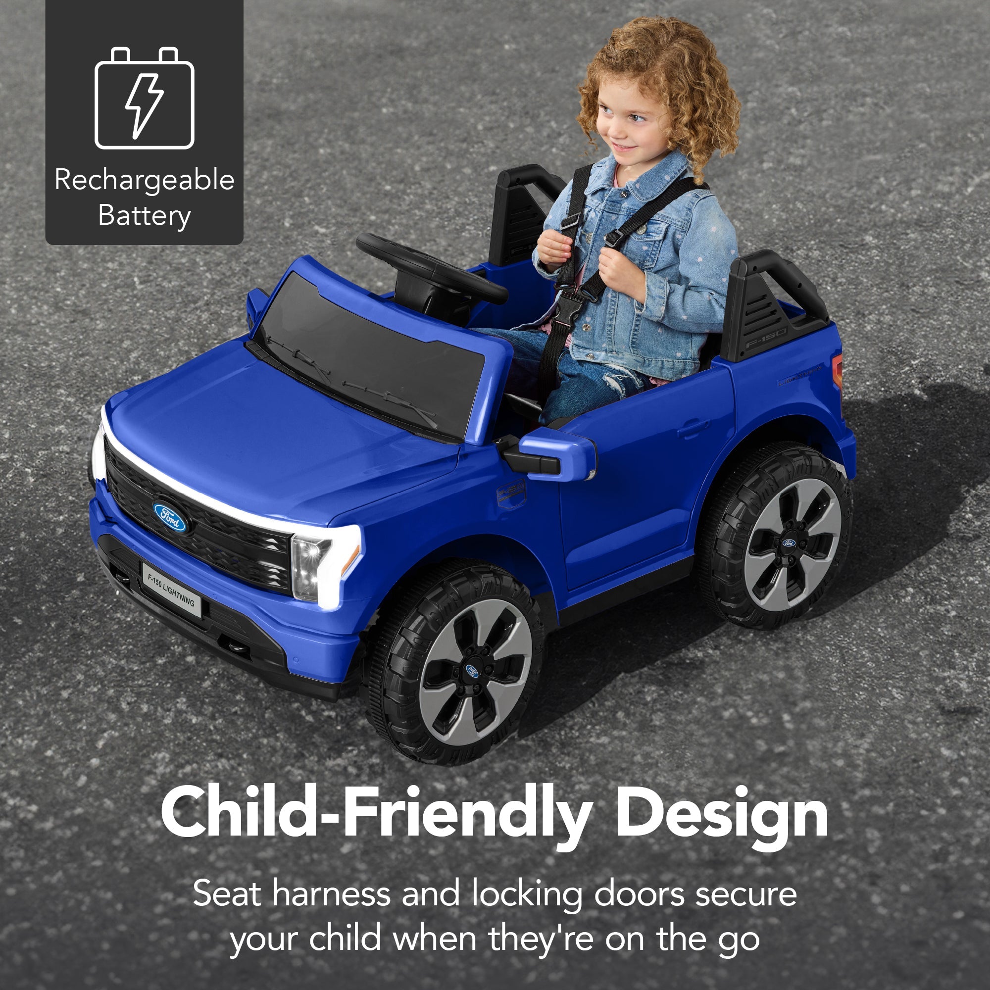 12V Kids Ride On Car Officially Licensed Ford Lightning w/ Remote, 2 Speeds
