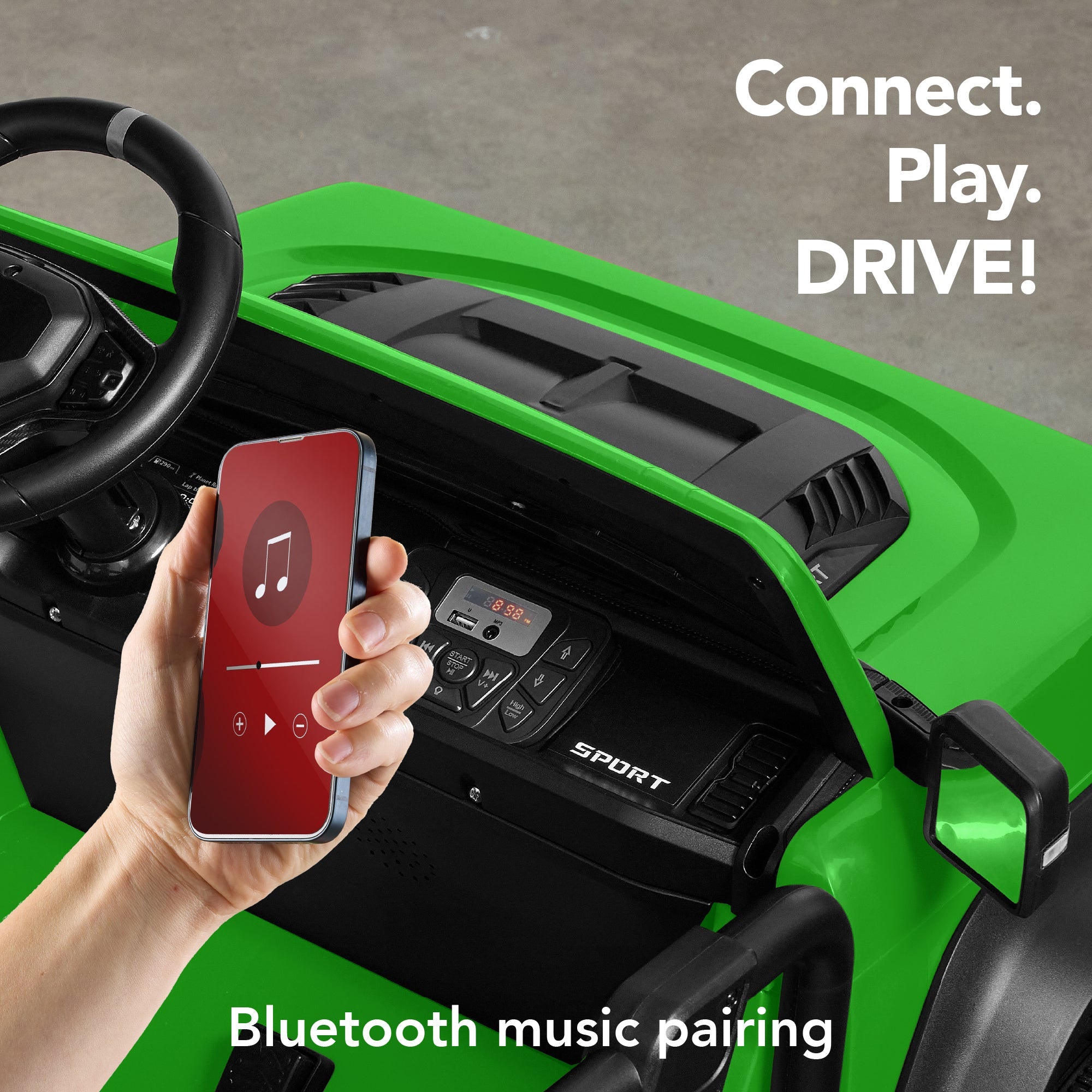 24V 2-Seater Electric Ride-On Car Truck w/ Parent Control, Bluetooth