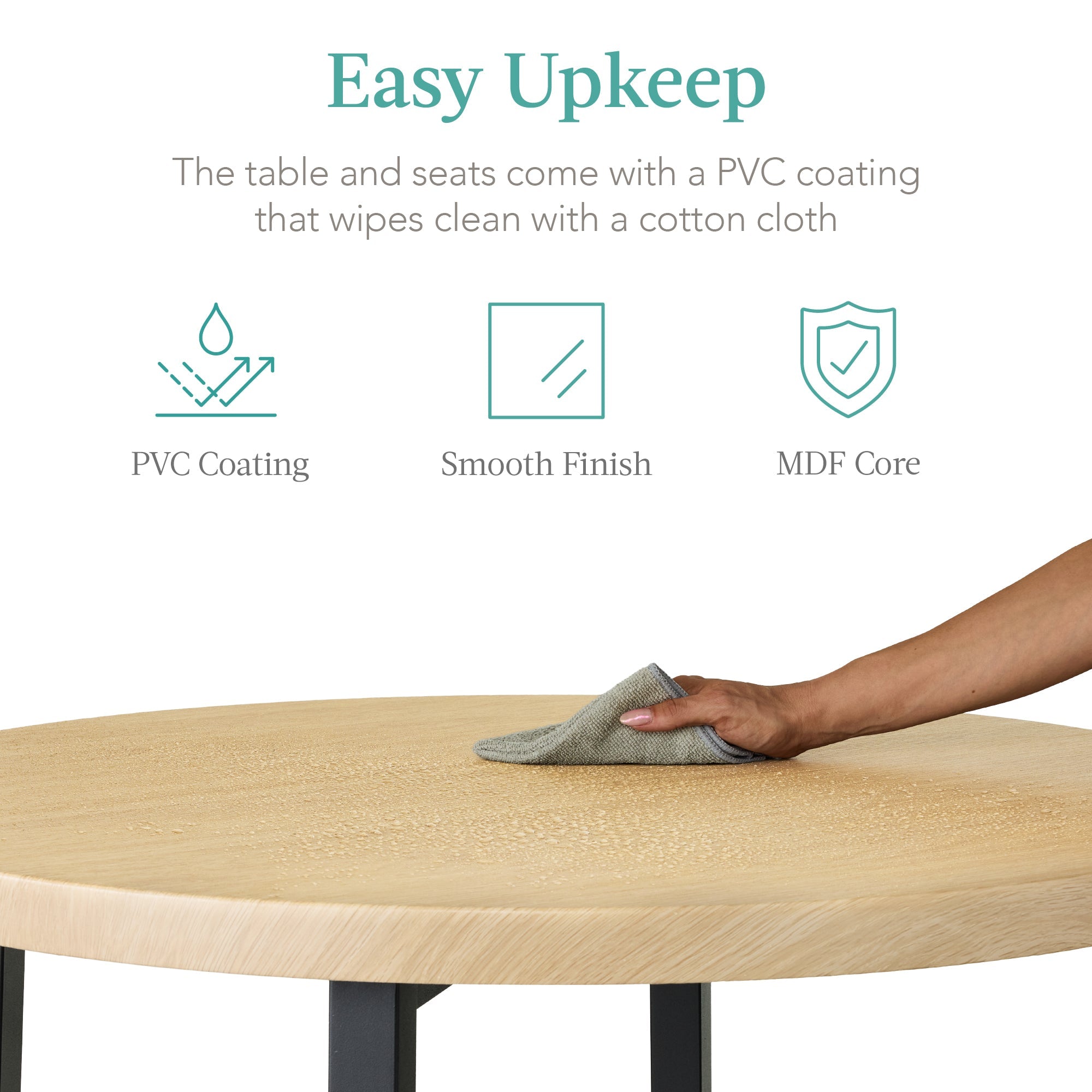 5-Piece Modern Round Counter Height Dining Set w/ 4 Chairs