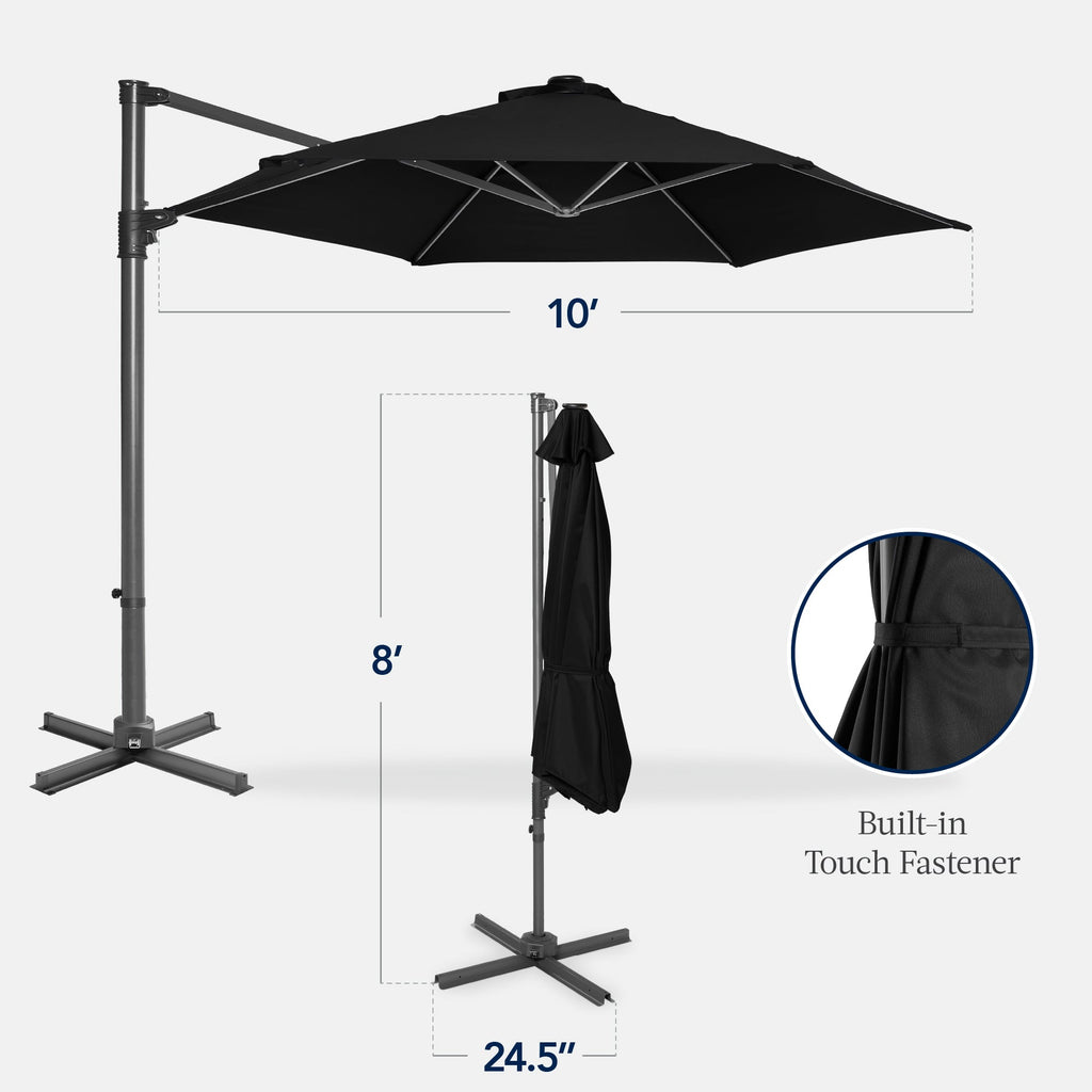 360 Rotating Cantilever Offset Patio Umbrella - 10ft
