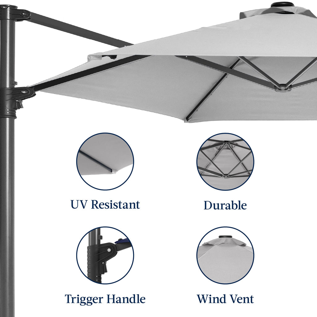 360 Rotating Cantilever Offset Patio Umbrella - 10ft