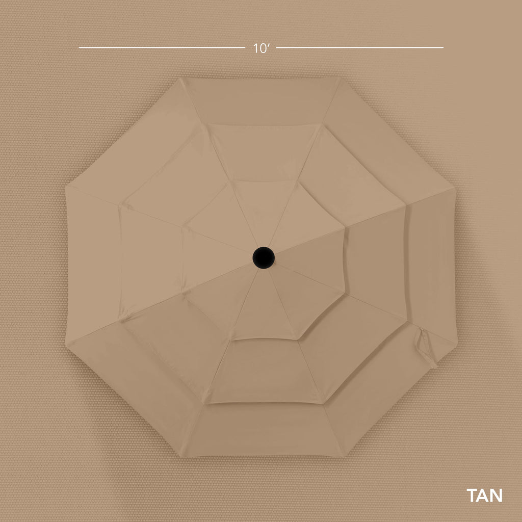 3-Tier Patio Umbrella w/ Tilt Adjustment, Crank - 10ft