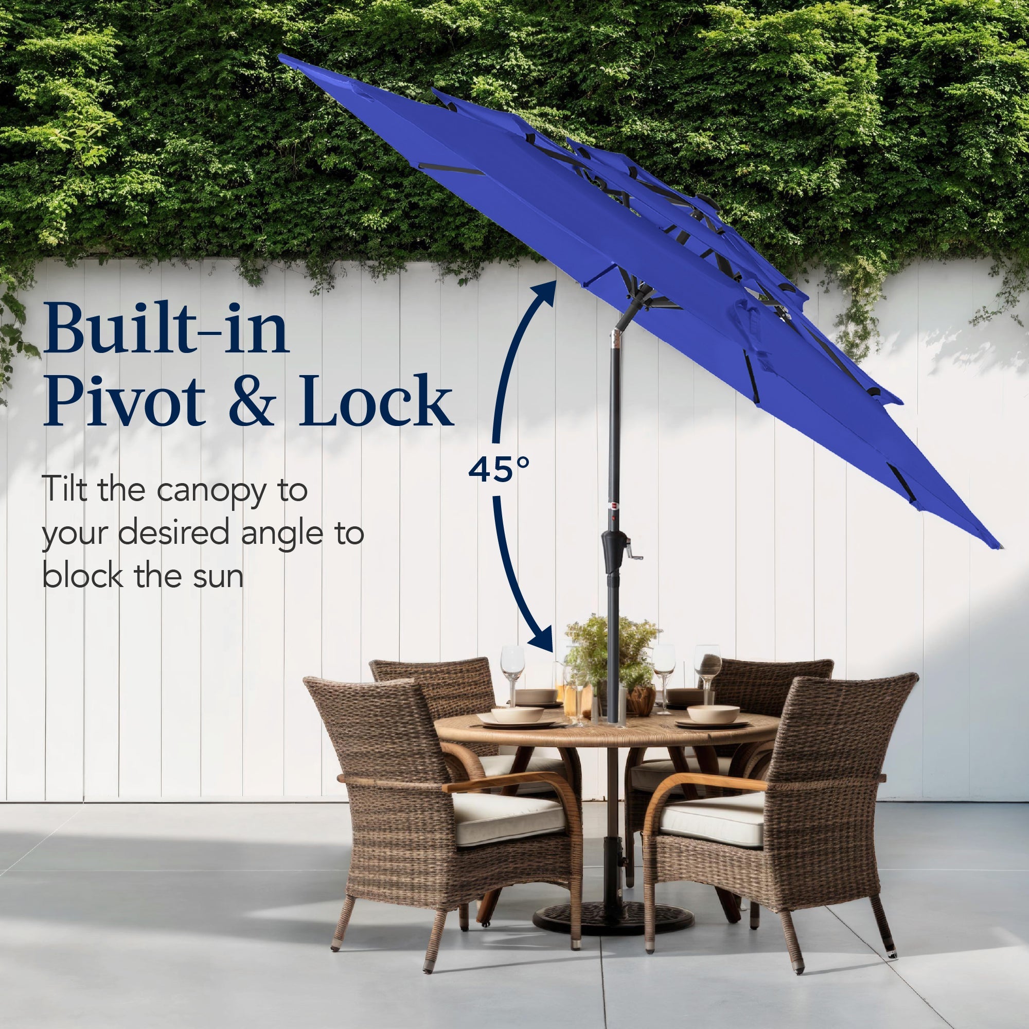 3-Tier Patio Umbrella w/ Tilt Adjustment, Crank - 10ft