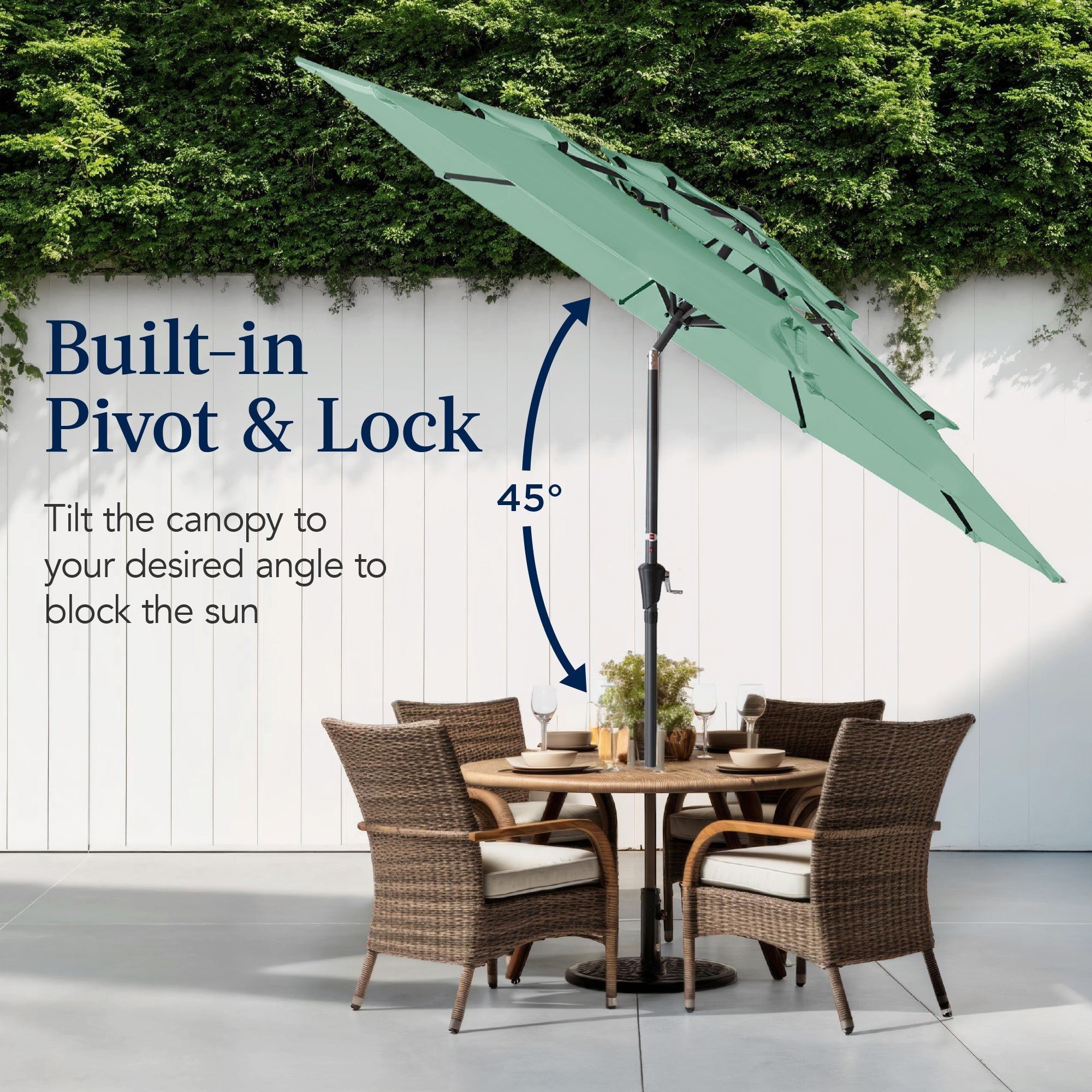3-Tier Patio Umbrella w/ Tilt Adjustment, Crank - 10ft